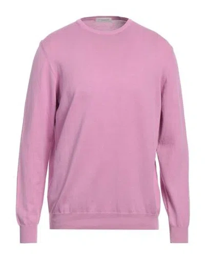 Rossopuro Man Sweater Pink Size 6 Cotton In Purple