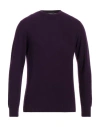 Rossopuro Man Sweater Plum Size 6 Wool, Cashmere In Purple