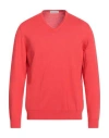 Rossopuro Man Sweater Red Size 5 Cotton