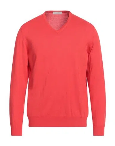 Rossopuro Man Sweater Red Size 5 Cotton