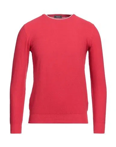 Rossopuro Man Sweater Red Size 3 Cotton