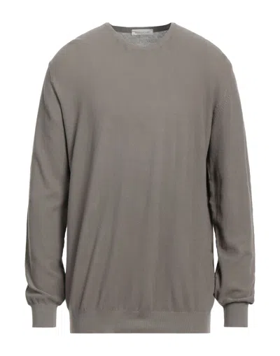 Rossopuro Man Sweater Taupe Size 7 Cotton In Grey
