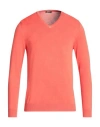 Rossopuro Man Sweater Tomato Red Size 4 Cotton