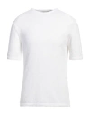 Rossopuro Man Sweater White Size 8 Cotton, Polyamide In White