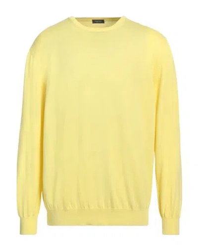 Rossopuro Man Sweater Yellow Size 7 Cotton