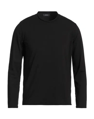 Rossopuro Man T-shirt Black Size 4 Cotton, Elastane