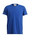 Rossopuro Man T-shirt Blue Size 5 Cotton, Elastic Fibres