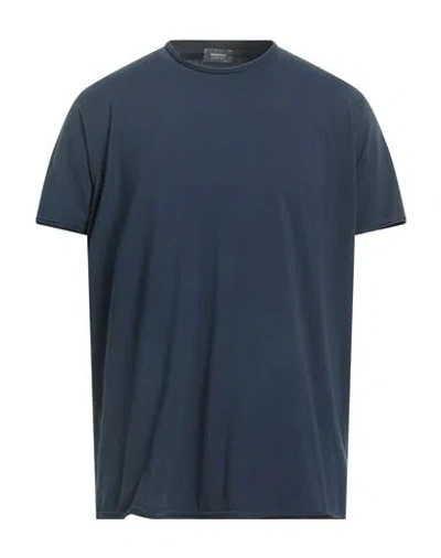 Rossopuro Man T-shirt Blue Size 7 Cotton, Elastane