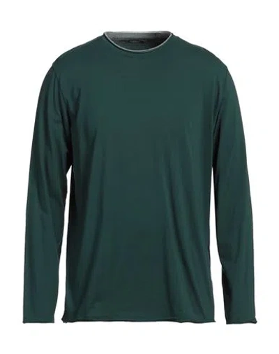 Rossopuro Man T-shirt Green Size 8 Cotton, Elastic Fibres