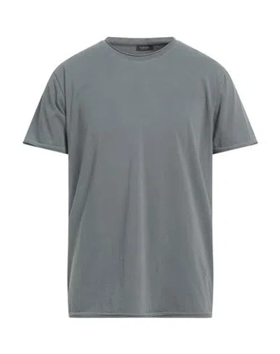 Rossopuro Man T-shirt Grey Size 6 Cotton, Elastic Fibres In Grey