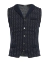 Rossopuro Man Vest Midnight Blue Size Xxl Wool In Blue