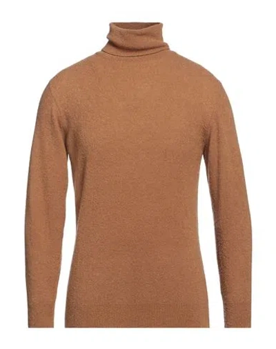 Rossopuro Man Turtleneck Brown Size 7 Virgin Wool, Polyamide, Cashmere