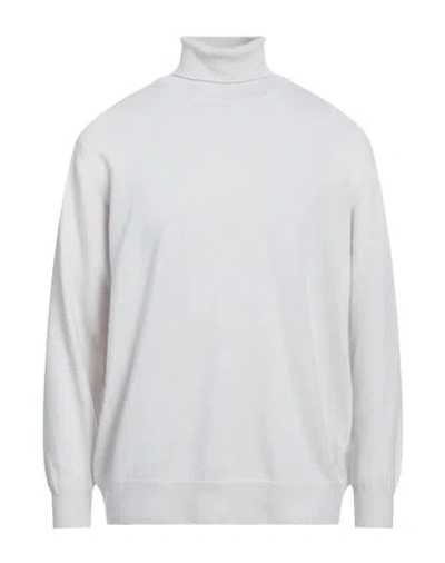 Rossopuro Man Turtleneck Light Grey Size 7 Wool, Cashmere