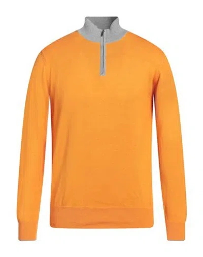 Rossopuro Man Turtleneck Orange Size 4 Cotton