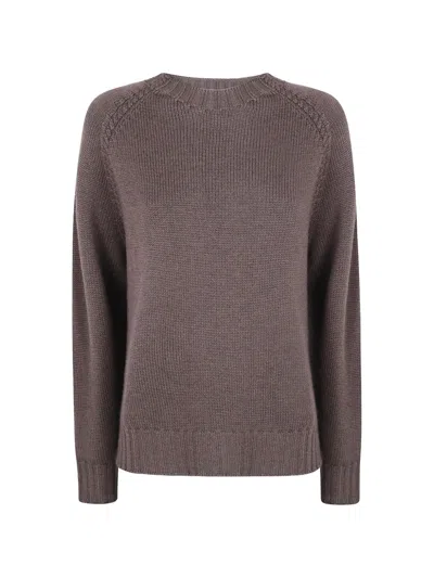 Rossopuro Raglan-sleeve Knitted Knit In Brown