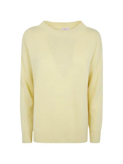 Rossopuro Ribbed-trim Long-sleeve Sweater In Yellow