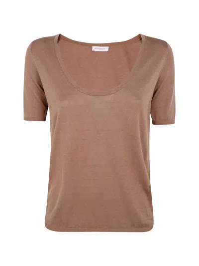 Rossopuro Scoop-neck T-shirt In Brown