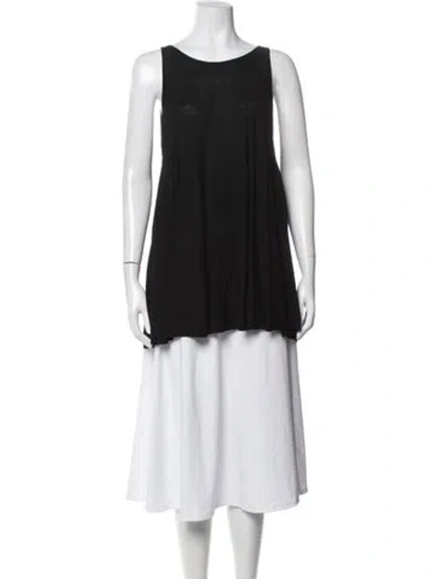 Pre-owned Rossopuro Silk Crew Neck Top In Black