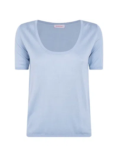 Rossopuro Silk T-shirt In Blue