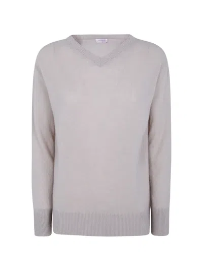 Rossopuro V-neck Cashmere Sweater In Animal Print