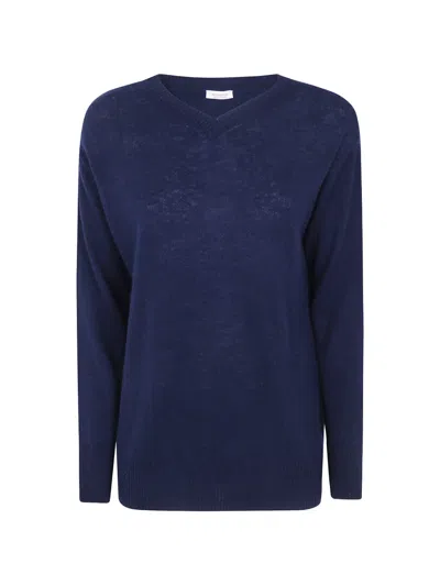 Rossopuro V-neck Cashmere Sweater In Blue