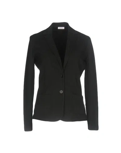 Rossopuro Woman Blazer Black Size 10 Cotton, Elastane In Black