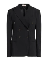 Rossopuro Woman Blazer Black Size 8 Viscose, Linen