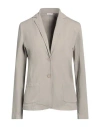 Rossopuro Woman Blazer Light Grey Size 10 Cotton, Elastane