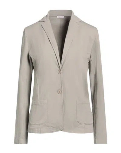 Rossopuro Woman Blazer Light Grey Size 6 Cotton, Elastane In Grey