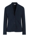 Rossopuro Woman Blazer Midnight Blue Size 12 Cotton, Elastane In Blue