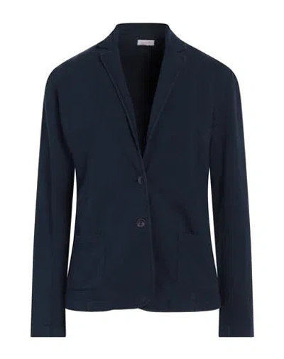 Rossopuro Woman Blazer Midnight Blue Size 12 Cotton, Elastane
