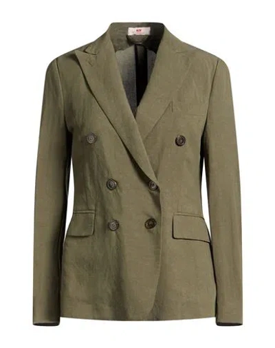 Rossopuro Woman Blazer Military Green Size 6 Viscose, Linen
