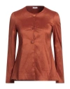 Rossopuro Woman Jacket Tan Size S Polyester, Nylon, Elastane In Brown