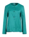 Rossopuro Woman Jacket Turquoise Size M Polyester, Nylon, Elastane In Blue