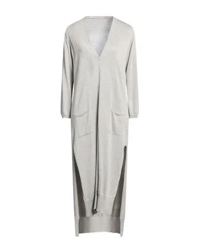 Rossopuro Woman Cardigan Beige Size L Viscose, Polyamide, Metallic Fiber In Gray