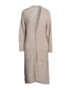 Rossopuro Woman Cardigan Beige Size Xs Cotton, Polyester, Polyacrylic, Wool, Alpaca Wool