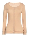 Rossopuro Woman Cardigan Camel Size S Modal, Wool In Beige