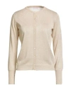 Rossopuro Woman Cardigan Gold Size M Viscose, Polyamide, Metallic Fiber In White
