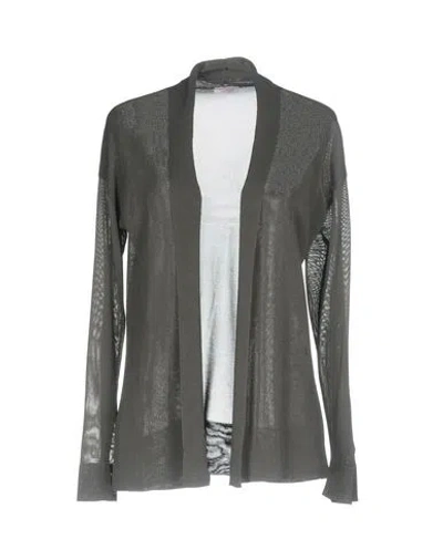 Rossopuro Woman Cardigan Lead Size M Viscose In Grey