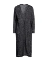 Rossopuro Woman Cardigan Midnight Blue Size S Cotton, Polyester, Polyacrylic, Wool, Alpaca Wool In Blue