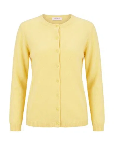 Rossopuro Woman Cardigan Pastel Yellow Size L Wool, Cashmere