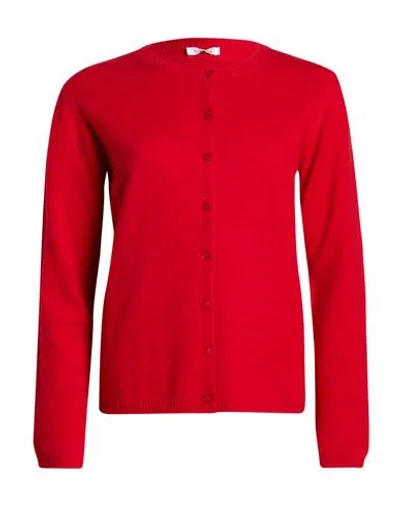 Rossopuro Woman Cardigan Red Size M Wool, Cashmere