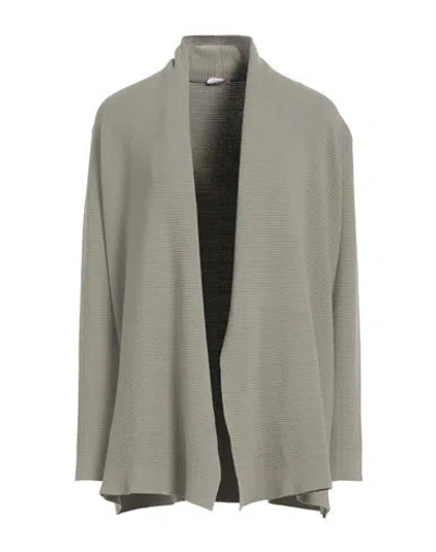 Rossopuro Woman Cardigan Sage Green Size Xxl Cotton, Polyester In Gray