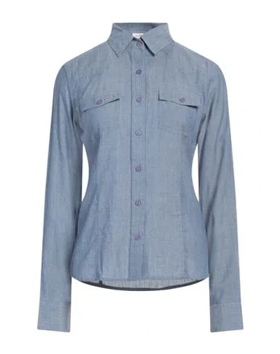 Rossopuro Woman Denim Shirt Blue Size S Cotton