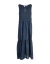 Rossopuro Woman Maxi Dress Midnight Blue Size S Linen, Cotton In Blue