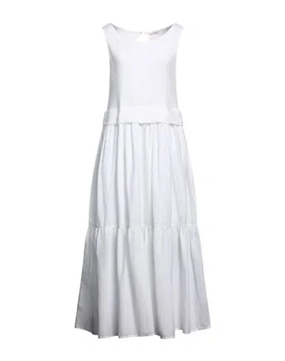 Rossopuro Woman Maxi Dress White Size S Linen, Cotton