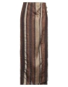 Rossopuro Woman Maxi Skirt Brown Size M Linen, Acetate, Polyamide, Viscose, Polyester In Brown