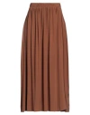 Rossopuro Woman Maxi Skirt Brown Size M Silk, Elastane