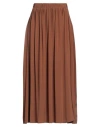 Rossopuro Woman Maxi Skirt Brown Size Xs Silk, Elastane