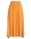 Rossopuro Woman Maxi Skirt Orange Size S Silk, Elastane